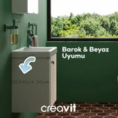 Forest Lavabo Dolabı 50 cm Beyaz-Barok thumbnail 5