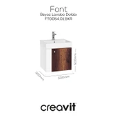 Font Lavabo Dolabı 50 cm Beyaz-Bakır thumbnail 1