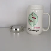 Flamingo Temalı Kapaklı Bardak thumbnail 2