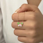 Gümüş Rose Minimal Kelebek Bayan Kolye thumbnail 12