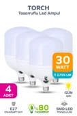 30w Tasarruflu E27 Sarı Işık Torch Led Ampul 4 Adet thumbnail 1