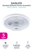 Sensörlü Tavan 360° Hareket Sensörlü Tavan Armatürü Çift duylu Lamba Glop 5 Adet thumbnail 1