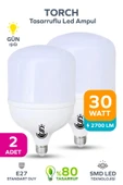 30w Tasarruflu E27 Sarı Işık Torch Led Ampul 2 Adet thumbnail 1