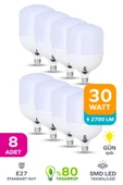 30w Tasarruflu E27 Sarı Işık Torch Led Ampul 8 Adet thumbnail 1