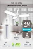 3 Kanatlı Pervane 48W Ampul Beyaz Işık- 2 Adettir thumbnail 1