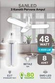 3 Kanatlı Pervane 48W Ampul Beyaz Işık- 8 Adettir thumbnail 1