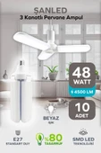 3 Kanatlı Pervane 48W Ampul Beyaz Işık- 10 Adettir thumbnail 1