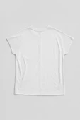 Kadın Yarasa Kol Basic Beyaz T-shirt thumbnail 3