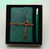 Yeşil Renk Defter Kalem Kutulu Set thumbnail 1