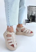 Toten Bej Cilt Kemerli Sandalet thumbnail 1