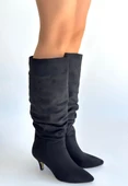 Zelya Siyah Süet Topuklu Çizme thumbnail 3