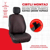 Kırmızı Kapitone Siyah Suni Deri thumbnail 3