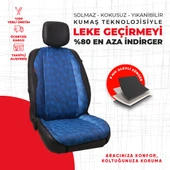 Mavi Dört Çizgili Jakar Dokuma thumbnail 4