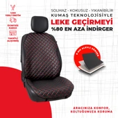 Kırmızı Kapitone Siyah Suni Deri thumbnail 4