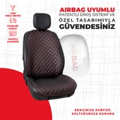 Kırmızı Kapitone Siyah Suni Deri thumbnail 2
