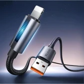 Mcdodo CA-5660 Usb iPhone Led Işıklı Data Şarj Kablosu 1.2M - Siyah thumbnail 1