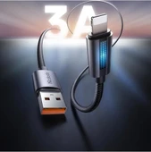 Mcdodo CA-5660 Usb iPhone Led Işıklı Data Şarj Kablosu 1.2M - Siyah thumbnail 2