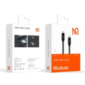 Mcdodo CA-7132 TypeC TypeC USB 3 100W Data Şarj Kablosu 1.2M - Siyah thumbnail 4