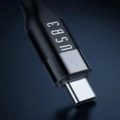 Mcdodo CA-7132 TypeC TypeC USB 3 100W Data Şarj Kablosu 1.2M - Siyah thumbnail 2
