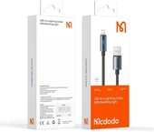 Mcdodo CA-5660 Usb iPhone Led Işıklı Data Şarj Kablosu 1.2M - Siyah thumbnail 4