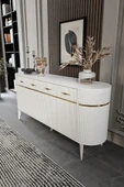 PİEDRA MOBİLYA Moduler Mdf Mebran Kapak Oval Konsol thumbnail 3