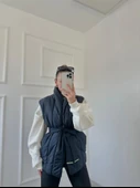 Kadın Triko Detaylı Yelek Lacivert thumbnail 1
