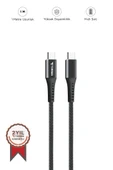 Şarj Kablosu Type-C to Type-C 3.0A Data Kablo AP210 Siyah thumbnail 1