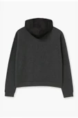 Erkek Kapüşonlu Cepli Antrasit Sweatshirt thumbnail 3