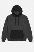 Erkek Kapüşonlu Cepli Antrasit Sweatshirt thumbnail 2