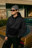 Erkek Kapüşonlu Cepli Antrasit Sweatshirt thumbnail 1