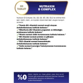 Nutraxin B Vitamin Complex - B Vitamini Takviyesi 60 Tablet thumbnail 6