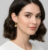 Yıldız Gümüş Küpe - Rose thumbnail 2