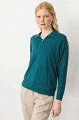 23026 DESEN TRİKO POLO YAKA ANGELİNA BASİC BLUZ thumbnail 12