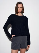 10832 DİLVİN PEPLUM PULLU SİMLİ TRİKO KAZAK thumbnail 1