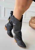 Jeoni Siyah Cilt Topuklu Çizme thumbnail 3
