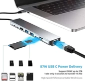 Abatech 8 in 1 Type C to HDMI, SD/ TF, 2 USB 3.0, USB-C PD thumbnail 2