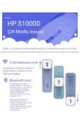 HP S1000D Çift Modlu 2,4ghz Kablosuz & Bluetooth V5.0 Sessiz Mouse thumbnail 7
