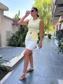 Düğme Aksesuarlı Yırtmaçlı Ottoman Bluz thumbnail 8