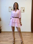 Kemerli Katlı Gömlek Elbise thumbnail 4