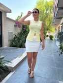 Düğme Aksesuarlı Yırtmaçlı Ottoman Bluz thumbnail 7