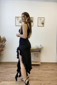 Fırfırlı Yırtmaçlı Uzun Etek thumbnail 7