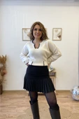 Yarım Pileli Mini Etek thumbnail 1
