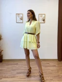 Kemerli Katlı Gömlek Elbise thumbnail 10
