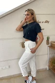 Paça Düğme Detaylı Kumaş Pantolon thumbnail 8