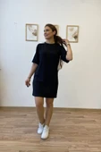 Şeritli Modal Kumaş Tshirt Elbise thumbnail 12