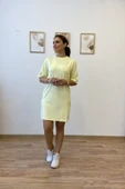 Şeritli Modal Kumaş Tshirt Elbise thumbnail 1