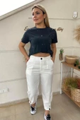 Paça Düğme Detaylı Kumaş Pantolon thumbnail 6