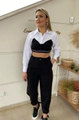 Paça Düğme Detaylı Kumaş Pantolon thumbnail 3