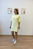 Şeritli Modal Kumaş Tshirt Elbise thumbnail 5