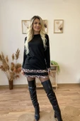 Leopar Şerit Detaylı Siyah Mini Elbise thumbnail 7